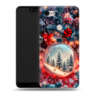 Силиконовый чехол на Google Pixel 3 XL с принтом Новый год