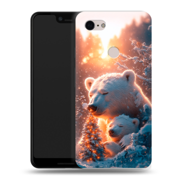 Силиконовый чехол на Google Pixel 3 XL с принтом Новый год