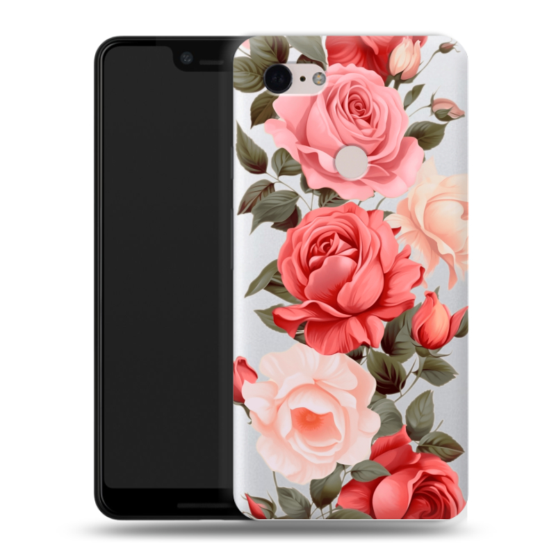 Пластиковый чехол на Google Pixel 3 XL с принтом Розы Пластиковый чехол на Google Pixel 3 XL с принтом Розы