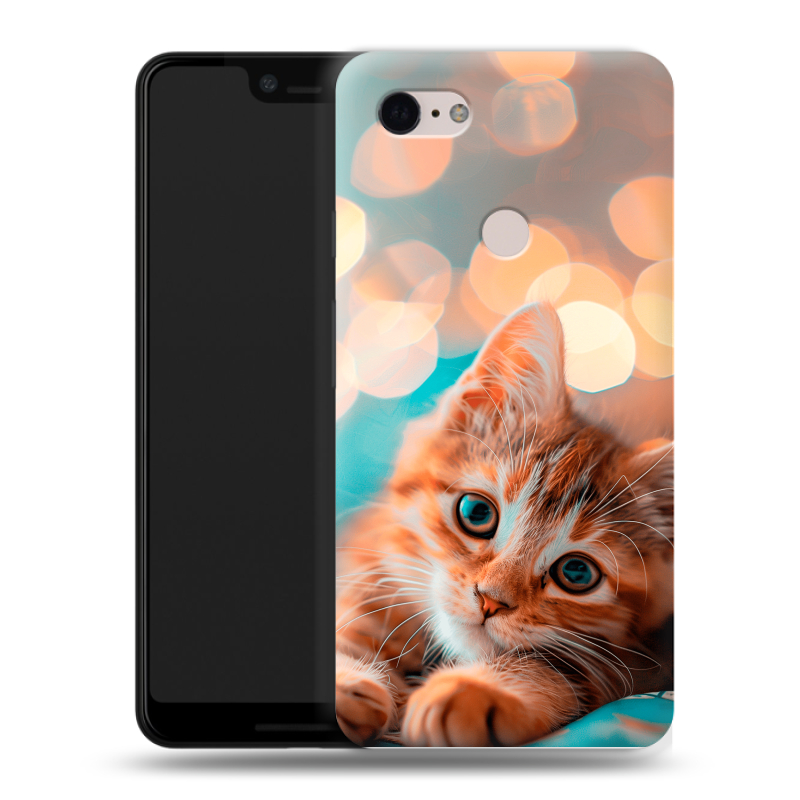 Пластиковый чехол на Google Pixel 3 XL с принтом котик Пластиковый чехол на Google Pixel 3 XL с принтом котик