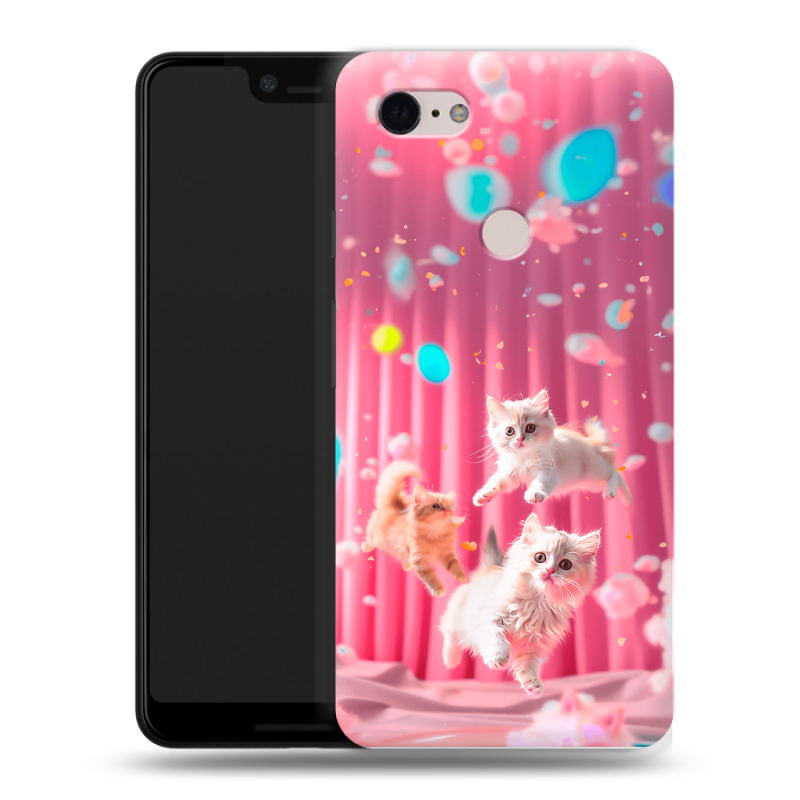 Силиконовый чехол на Google Pixel 3 XL с принтом милые котики Силиконовый чехол на Google Pixel 3 XL с принтом милые котики