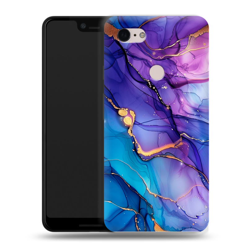 Силиконовый чехол на Google Pixel 3 XL с принтом синий мрамор Силиконовый чехол на Google Pixel 3 XL с принтом синий мрамор