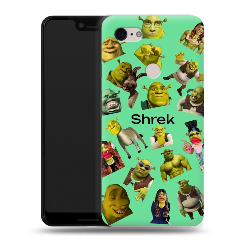 Пластиковый чехол на Google Pixel 3 XL с принтом Шрек Shrek Пластиковый чехол на Google Pixel 3 XL с принтом Шрек Shrek