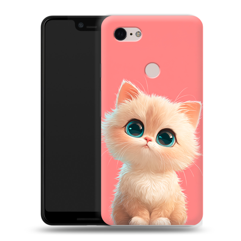 Силиконовый чехол на Google Pixel 3 XL с принтом Розовый котенок Силиконовый чехол на Google Pixel 3 XL с принтом Розовый котенок