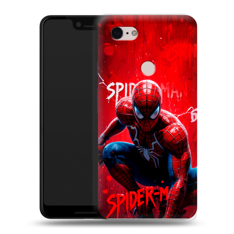 Пластиковый чехол на Google Pixel 3 XL с принтом Spiderman Человек паук Пластиковый чехол на Google Pixel 3 XL с принтом Spiderman Человек паук