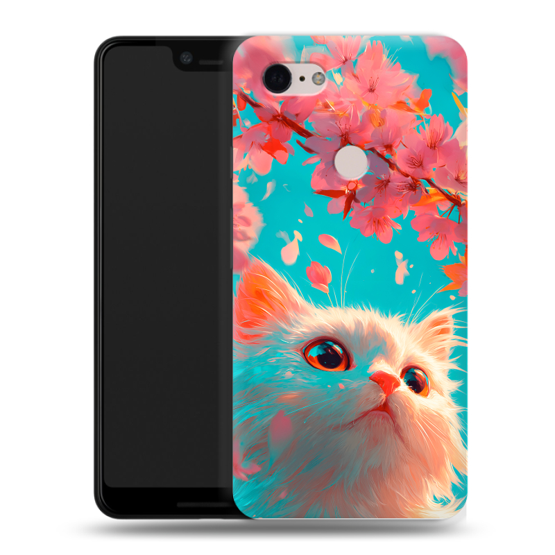 Силиконовый чехол на Google Pixel 3 XL с принтом Красивый кот Силиконовый чехол на Google Pixel 3 XL с принтом Красивый кот