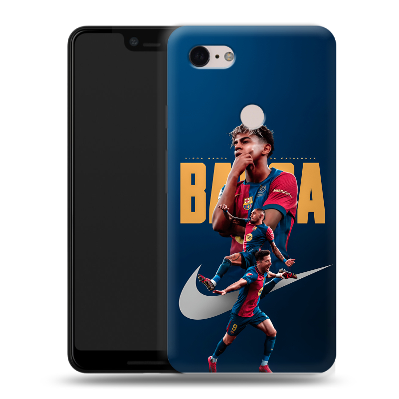 Пластиковый чехол на Google Pixel 3 XL с принтом Барселона Barca Yamal Пластиковый чехол на Google Pixel 3 XL с принтом Барселона Barca Yamal