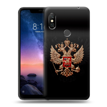 Силиконовый чехол на Xiaomi RedMi Note 6 Pro с принтом Герб России