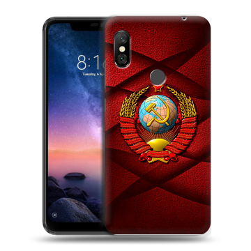 Силиконовый чехол на Xiaomi RedMi Note 6 Pro с принтом Герб СССР Силиконовый чехол на Xiaomi RedMi Note 6 Pro с принтом Герб СССР