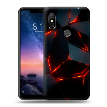 Силиконовый чехол на Xiaomi RedMi Note 6 Pro с принтом Яркие абстракции