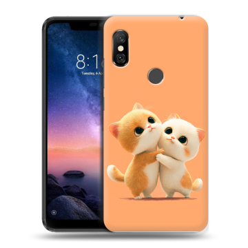 Силиконовый чехол на Xiaomi RedMi Note 6 Pro с принтом Милые котики