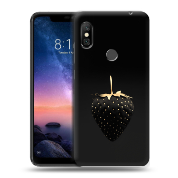 Силиконовый чехол на Xiaomi RedMi Note 6 Pro с принтом Черная клубника Силиконовый чехол на Xiaomi RedMi Note 6 Pro с принтом Черная клубника