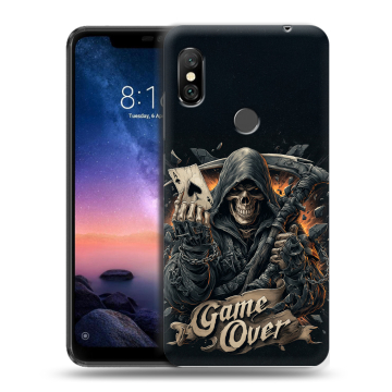 Силиконовый чехол на Xiaomi RedMi Note 6 Pro с принтом Скелет карты
