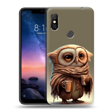 Силиконовый чехол на Xiaomi RedMi Note 6 Pro с принтом Сова Силиконовый чехол на Xiaomi RedMi Note 6 Pro с принтом Сова