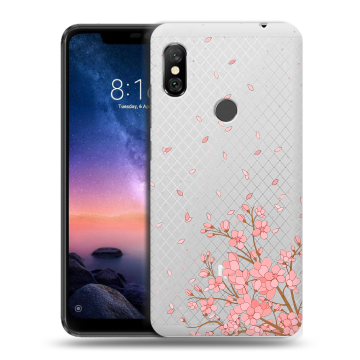 Силиконовый чехол на Xiaomi RedMi Note 6 Pro с принтом Ветка сакуры