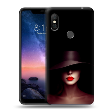 Силиконовый чехол на Xiaomi RedMi Note 6 Pro с принтом Девушка в шляпе