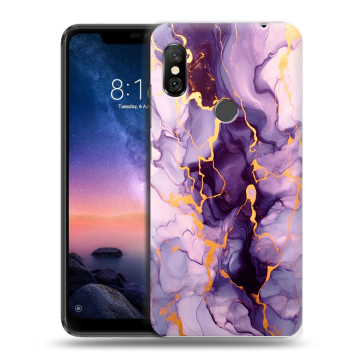 Силиконовый чехол на Xiaomi RedMi Note 6 Pro с принтом Мрамор