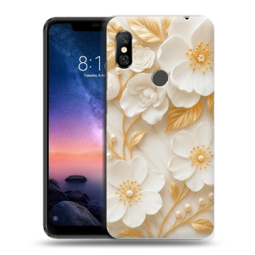 Силиконовый чехол на Xiaomi RedMi Note 6 Pro с принтом Цветы
