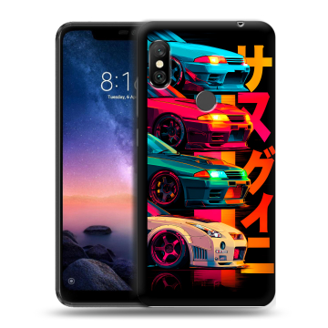 Силиконовый чехол на Xiaomi RedMi Note 6 Pro с принтом Гоночные машины Силиконовый чехол на Xiaomi RedMi Note 6 Pro с принтом Гоночные машины