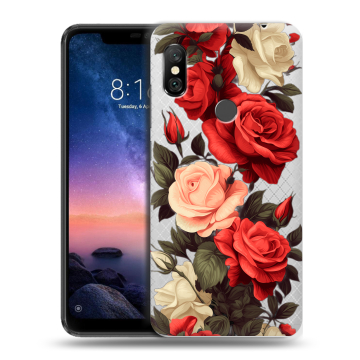 Силиконовый чехол на Xiaomi RedMi Note 6 Pro с принтом Розы