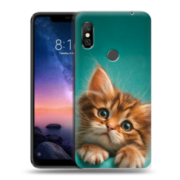 Силиконовый чехол на Xiaomi RedMi Note 6 Pro с принтом котенок Силиконовый чехол на Xiaomi RedMi Note 6 Pro с принтом котенок