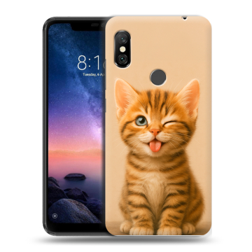 Силиконовый чехол на Xiaomi RedMi Note 6 Pro с принтом котенок