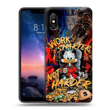 Силиконовый чехол на Xiaomi RedMi Note 6 Pro с принтом Дональд Дак Деньги Силиконовый чехол на Xiaomi RedMi Note 6 Pro с принтом Дональд Дак Деньги