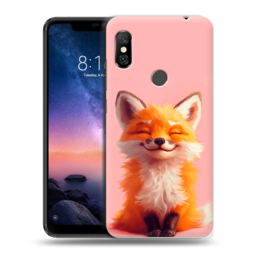 Силиконовый чехол на Xiaomi RedMi Note 6 Pro с принтом милая лиса