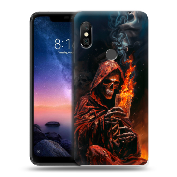 Силиконовый чехол на Xiaomi RedMi Note 6 Pro с принтом Скелет и карты