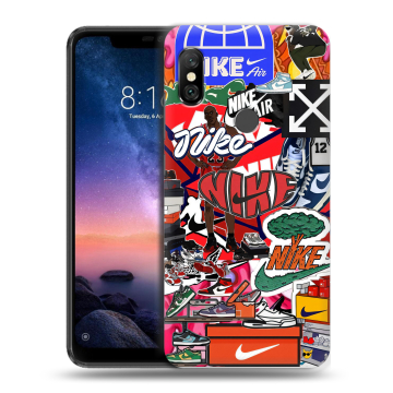 Силиконовый чехол на Xiaomi RedMi Note 6 Pro с принтом Найк Nike яркий