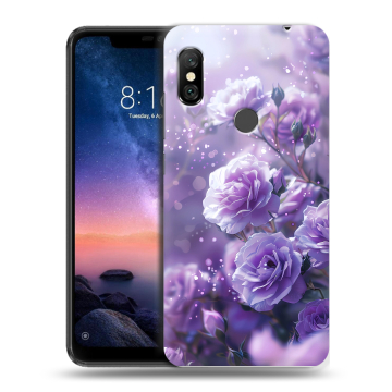 Силиконовый чехол на Xiaomi RedMi Note 6 Pro с принтом Розы цветы