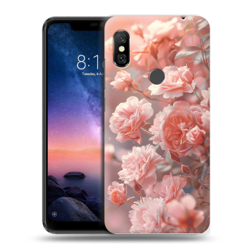 Силиконовый чехол на Xiaomi RedMi Note 6 Pro с принтом Розовые розы