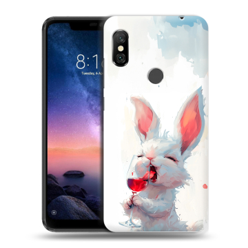 Силиконовый чехол на Xiaomi RedMi Note 6 Pro с принтом кролик зайчик