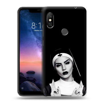 Силиконовый чехол на Xiaomi RedMi Note 6 Pro с принтом монашка