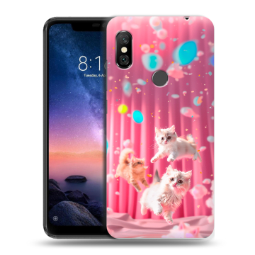 Силиконовый чехол на Xiaomi RedMi Note 6 Pro с принтом милые котики
