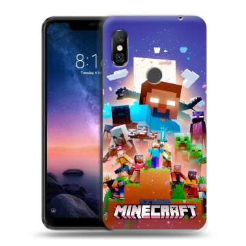 Силиконовый чехол на Xiaomi RedMi Note 6 Pro с принтом Майнкрафт Minecraft