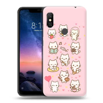 Силиконовый чехол на Xiaomi RedMi Note 6 Pro с принтом Hello Kitty Хелоу Кити