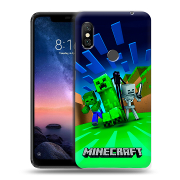 Силиконовый чехол на Xiaomi RedMi Note 6 Pro с принтом Майнкрафт