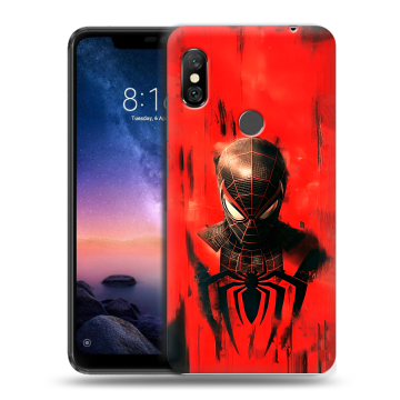 Силиконовый чехол на Xiaomi RedMi Note 6 Pro с принтом человек паук spiderman Силиконовый чехол на Xiaomi RedMi Note 6 Pro с принтом человек паук spiderman