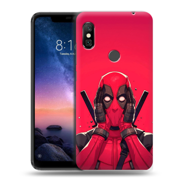 Силиконовый чехол на Xiaomi RedMi Note 6 Pro с принтом Дедпул Deadpool Силиконовый чехол на Xiaomi RedMi Note 6 Pro с принтом Дедпул Deadpool