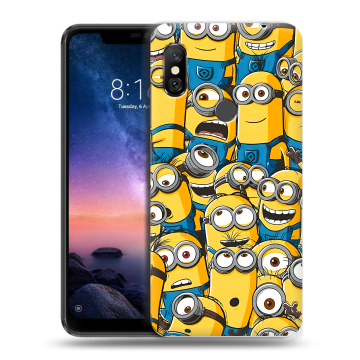 Силиконовый чехол на Xiaomi RedMi Note 6 Pro с принтом Миньоны Силиконовый чехол на Xiaomi RedMi Note 6 Pro с принтом Миньоны