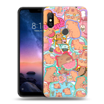 Силиконовый чехол на Xiaomi RedMi Note 6 Pro с принтом капибары