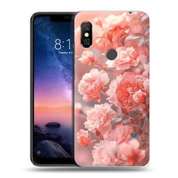 Силиконовый чехол на Xiaomi RedMi Note 6 Pro с принтом Розы цветы