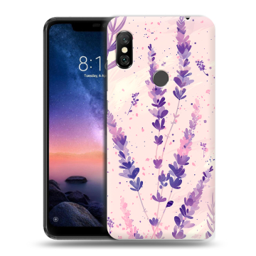 Силиконовый чехол на Xiaomi RedMi Note 6 Pro с принтом цветы лаванда