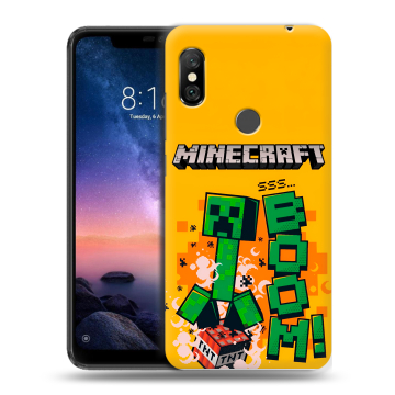 Силиконовый чехол на Xiaomi RedMi Note 6 Pro с принтом Майнкрафт Minecraft