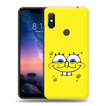 Силиконовый чехол на Xiaomi RedMi Note 6 Pro с принтом спанчбоб спанч боб
