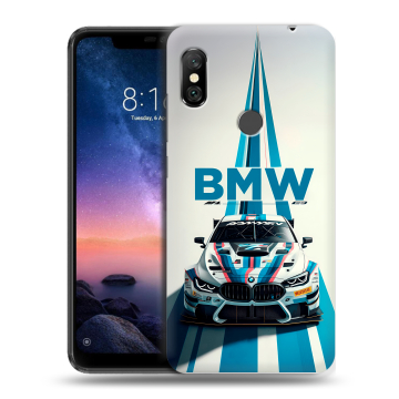 Силиконовый чехол на Xiaomi RedMi Note 6 Pro с принтом БМВ BMW
