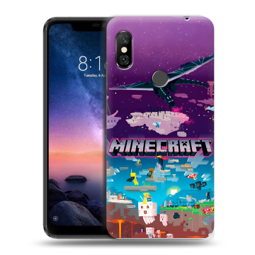 Силиконовый чехол на Xiaomi RedMi Note 6 Pro с принтом Майнкрафт Minecraft