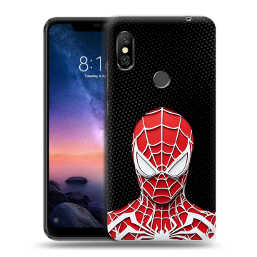 Силиконовый чехол на Xiaomi RedMi Note 6 Pro с принтом человек паук spiderman Силиконовый чехол на Xiaomi RedMi Note 6 Pro с принтом человек паук spiderman