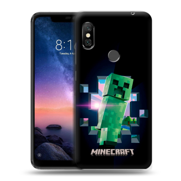 Силиконовый чехол на Xiaomi RedMi Note 6 Pro с принтом Майнкрафт Minecraft